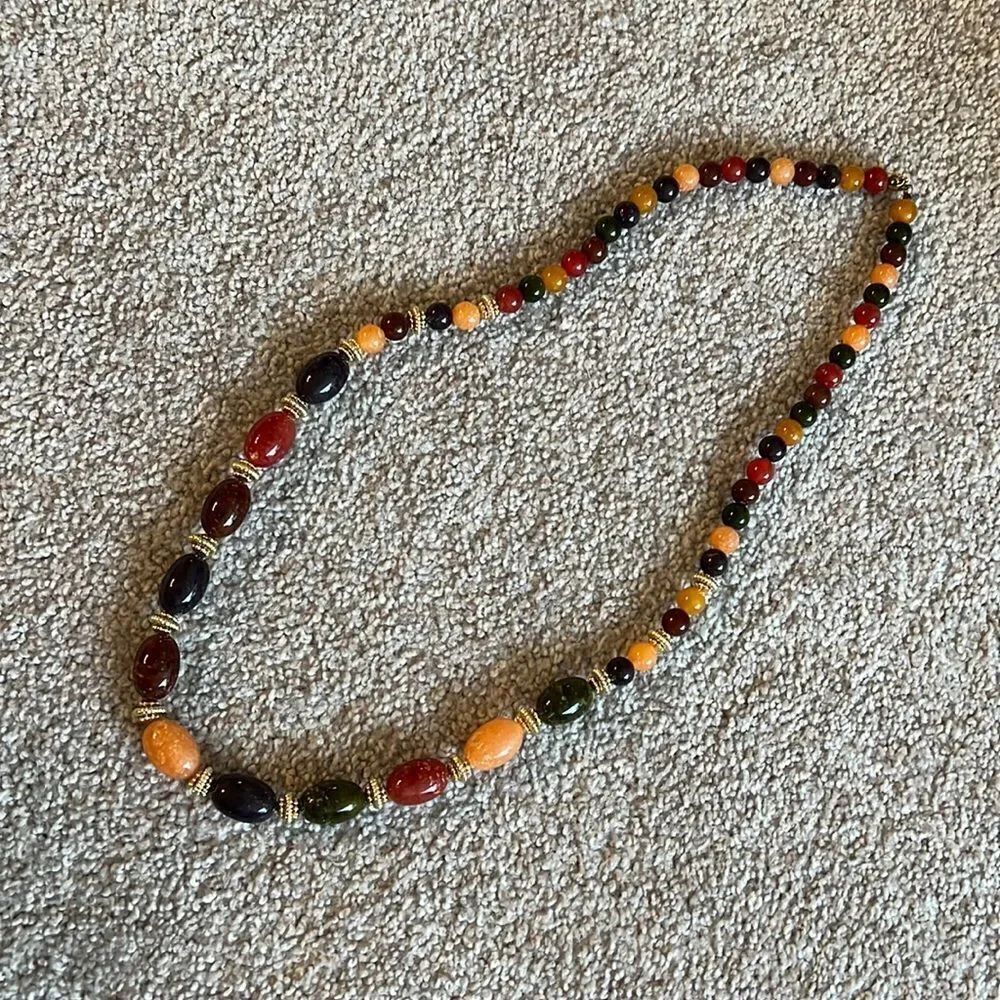 Fashion jewelry- rainbow beaded statement necklace